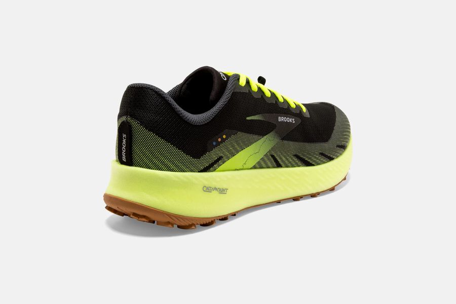 Brooks Israel Catamount Trail Running Shoes Mens - Black/Green - MUZ-486501